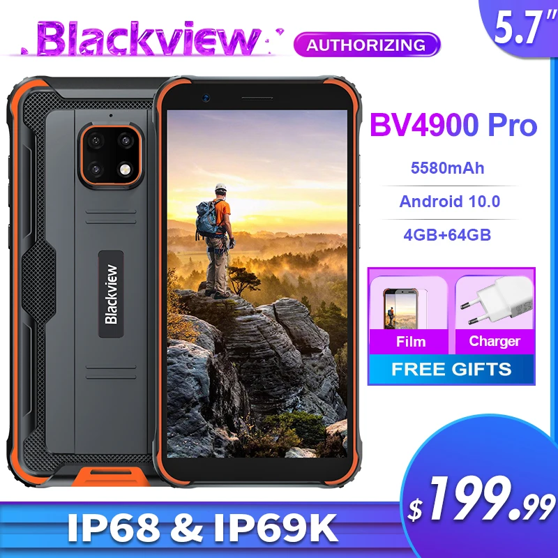 Blackview BV4900 Pro 4 Гб + 64 5 7 &quotIP68 Водонепроницаемый Прочный смартфон четыре ядра Android 10