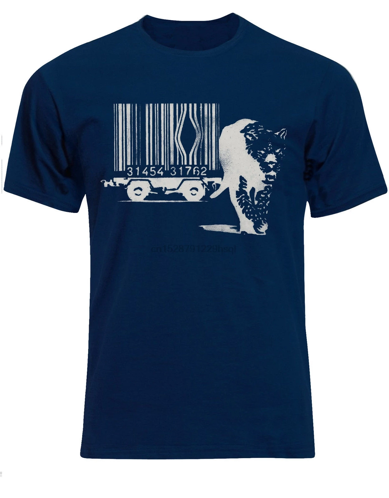 Новинка 2019 короткая Бэнкси Мужская футболка с изображением штрих-кода леопарда