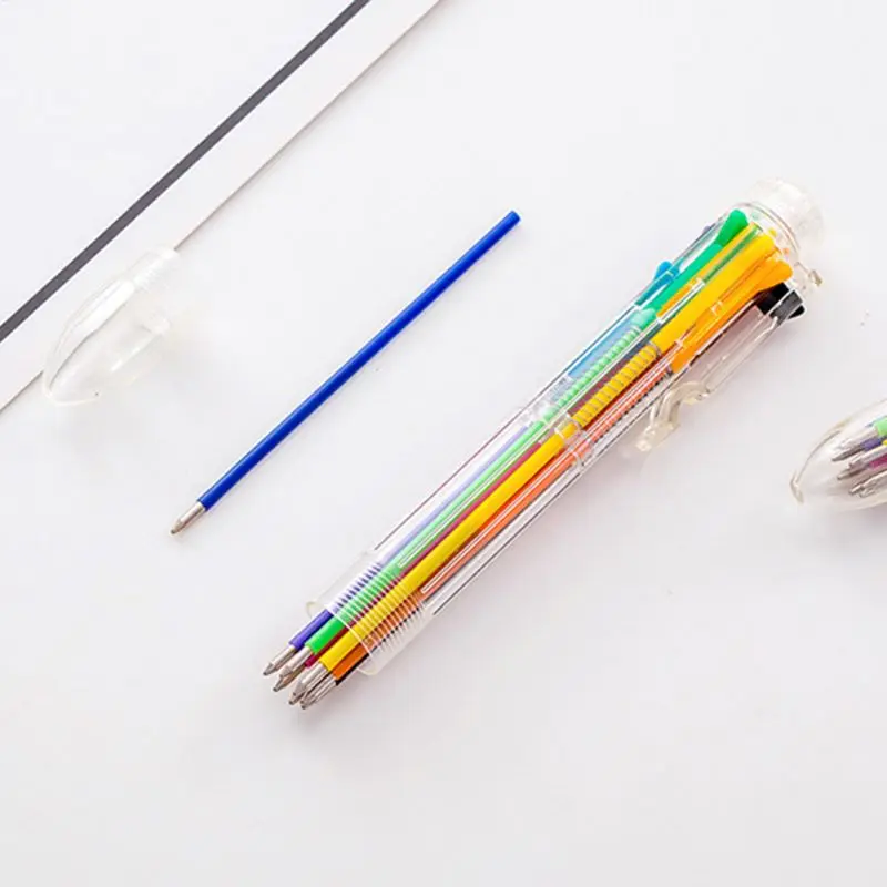 

Creative Multicolor Ballpoint Pen Lovely Stationery Press 8 Color Oil Pen For Student Children Office School Supply