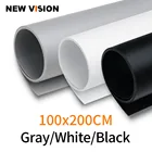 Черно-белый серый бесшовный водонепроницаемый Фотофон 100 см * 200 см для фото-и видеосъемки в фотостудии