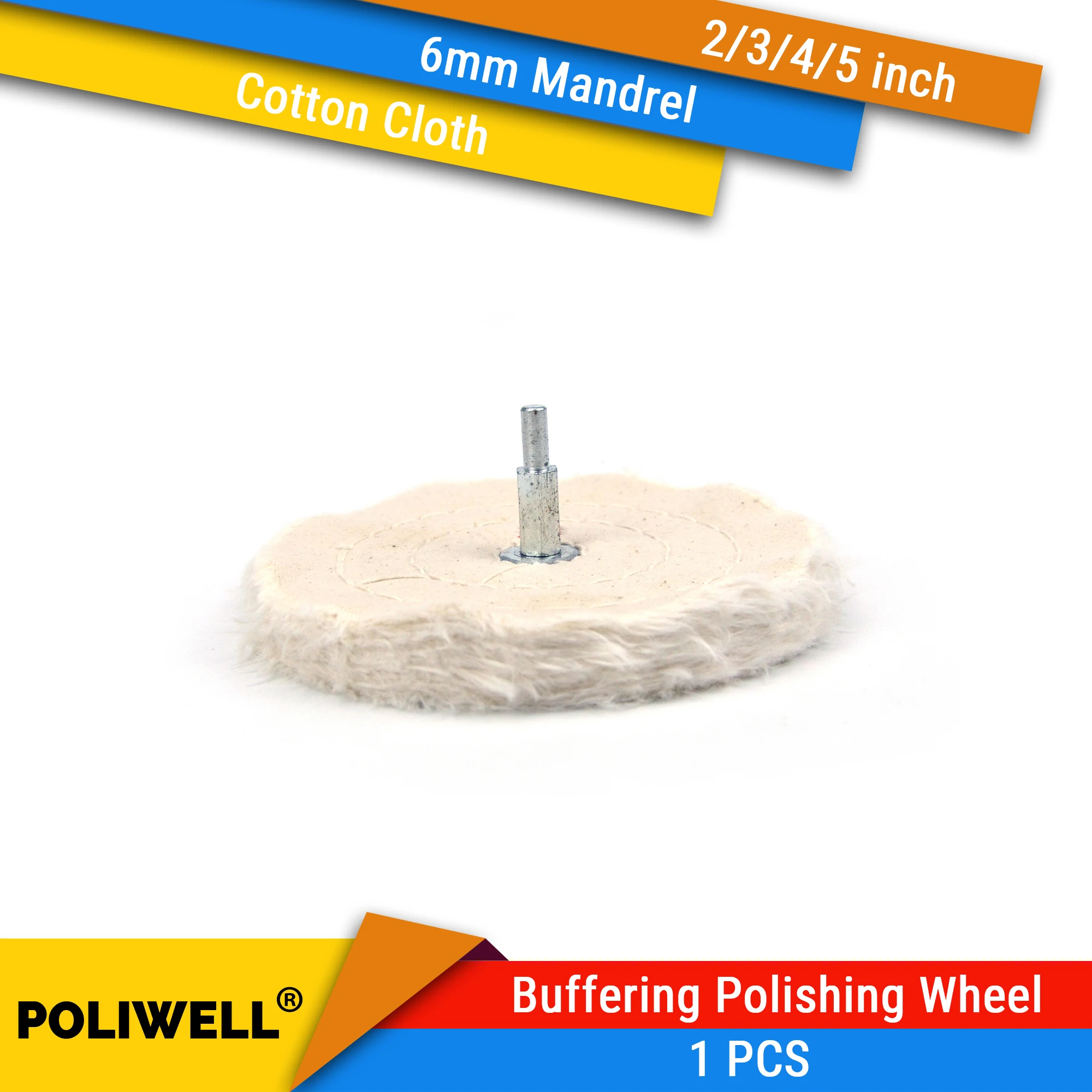 1 шт. 2/3/4/5 дюймов Круглая Шлифовальная головка одежда из натурального хлопка полировка буферная колеса с 6 мм оправка для сверла абразивные инструменты