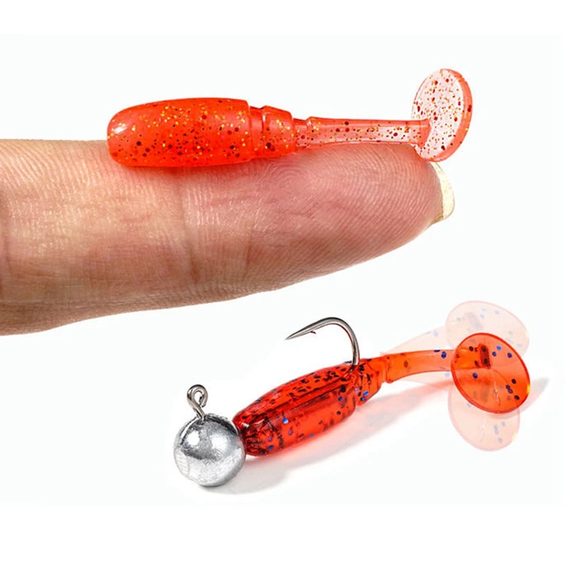 

SUNMILE Worm Soft Bait Swim Baits 30Pcs/Box Soft Big Fish Bait T Tail Road Sub Soft Bait Mini Root Bait