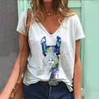 Женская футболка с принтом альпака, свободная футболка большого размера с коротким рукавом в стиле Харадзюку, лето 2020