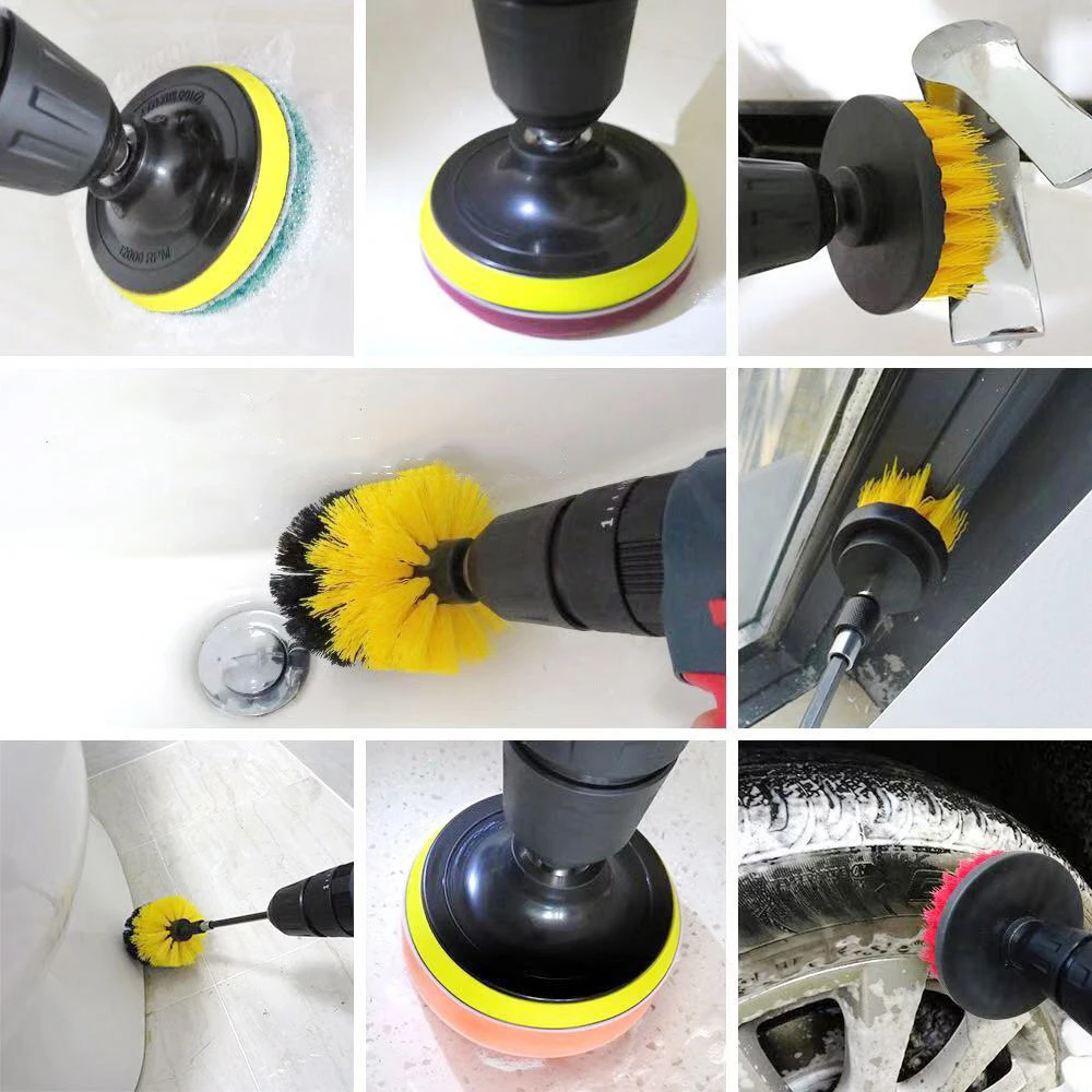 

1PC Special Drill Brush For Bathroom Floor Kitchen And Bar Supplies Universal Cleaner Brush Tile Bathtub Household Cleaning Tool