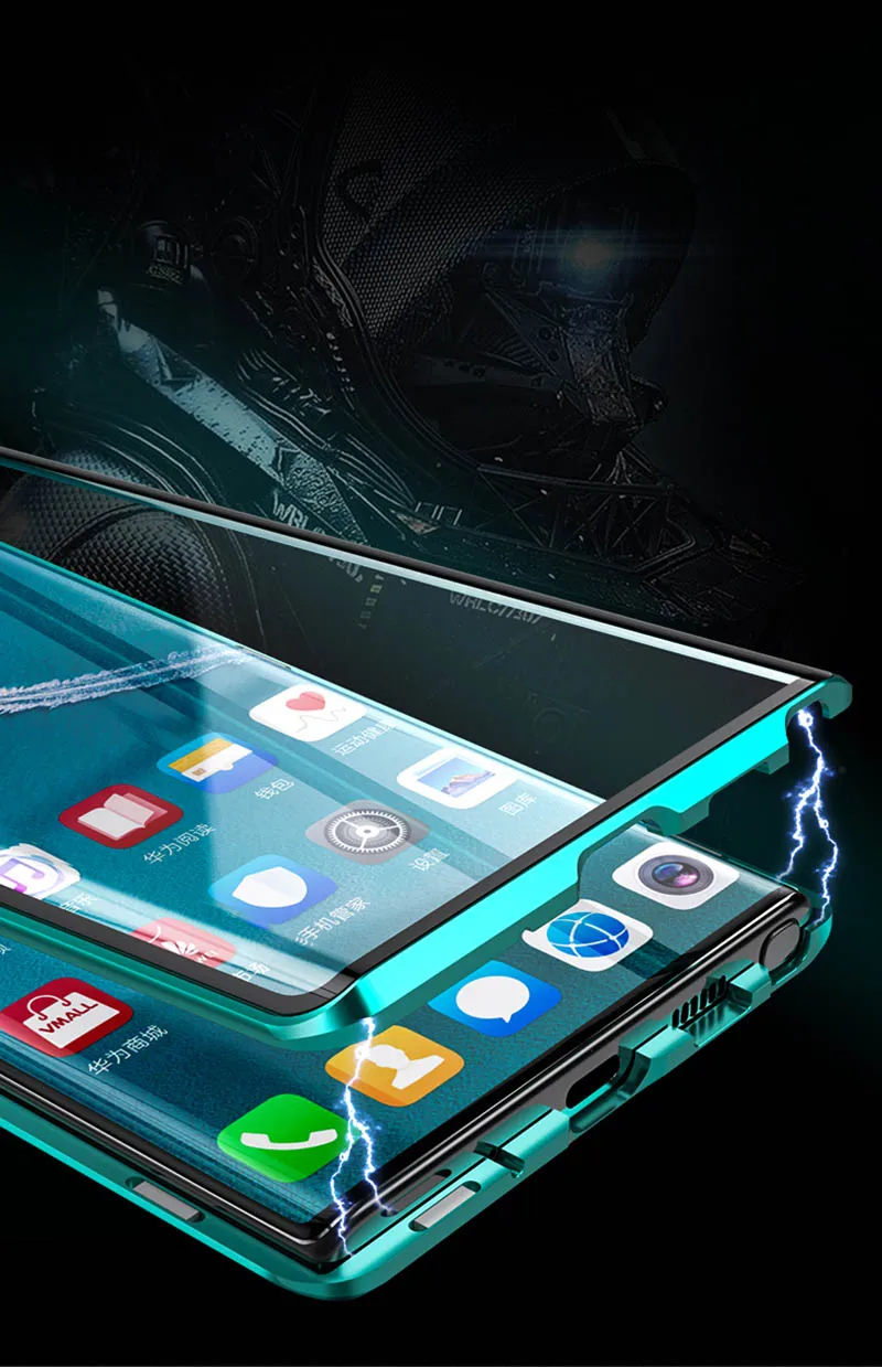 Магнитный двухсторонний чехол из закаленного стекла для samsung Galaxy Note 10 Pro Plus, чехол, противоударный жесткий защитный металлический бампер