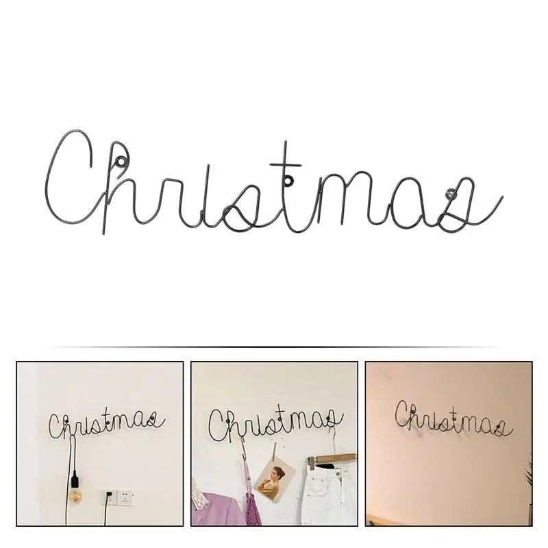 

Железная Рождественская Декоративная вешалка для хранения одежды, креативная вешалка для одежды в форме алфавита, крючок для хранения рожд...