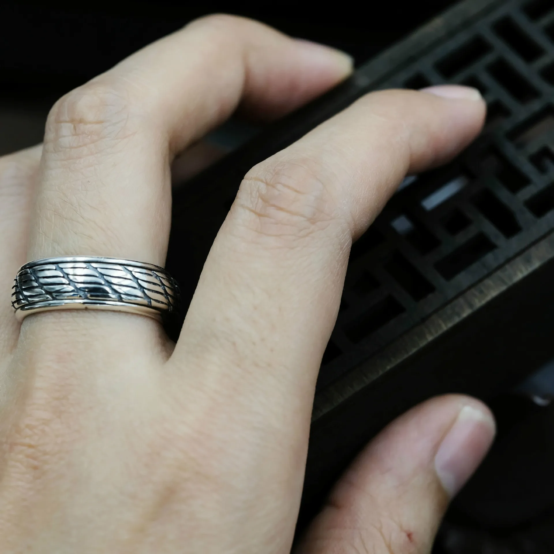 Кольца для влюбленных из тибетского серебра вращающиеся кольца 925 пробы с