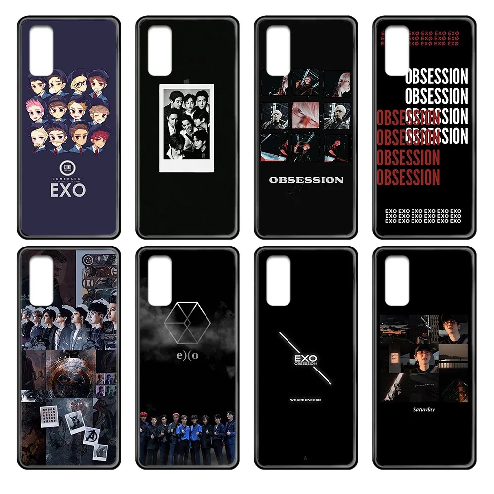 Корея kpop Мальчики команда exo черный чехол для телефона Корпус Samsung Galaxy J S 1 2 3 4 5 6 7 8 9