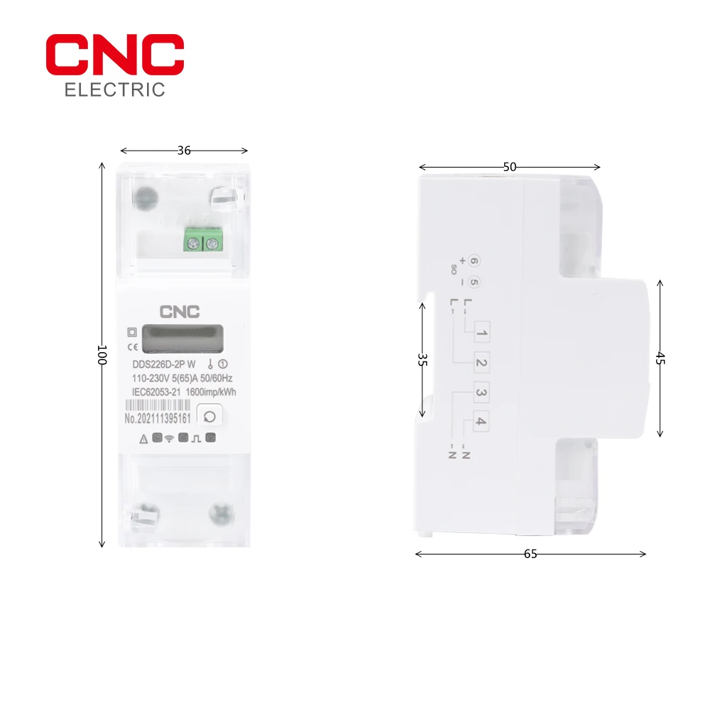 CNC DDS226D-2P WIFI однофазный 65 А Din-рейка Wi-Fi |
