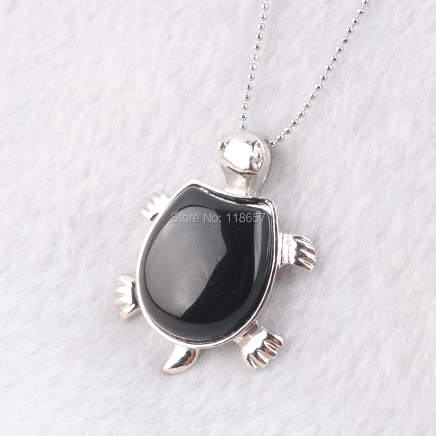 Ожерелье со свисающей подвеской из натурального черного агата бусины подвески в