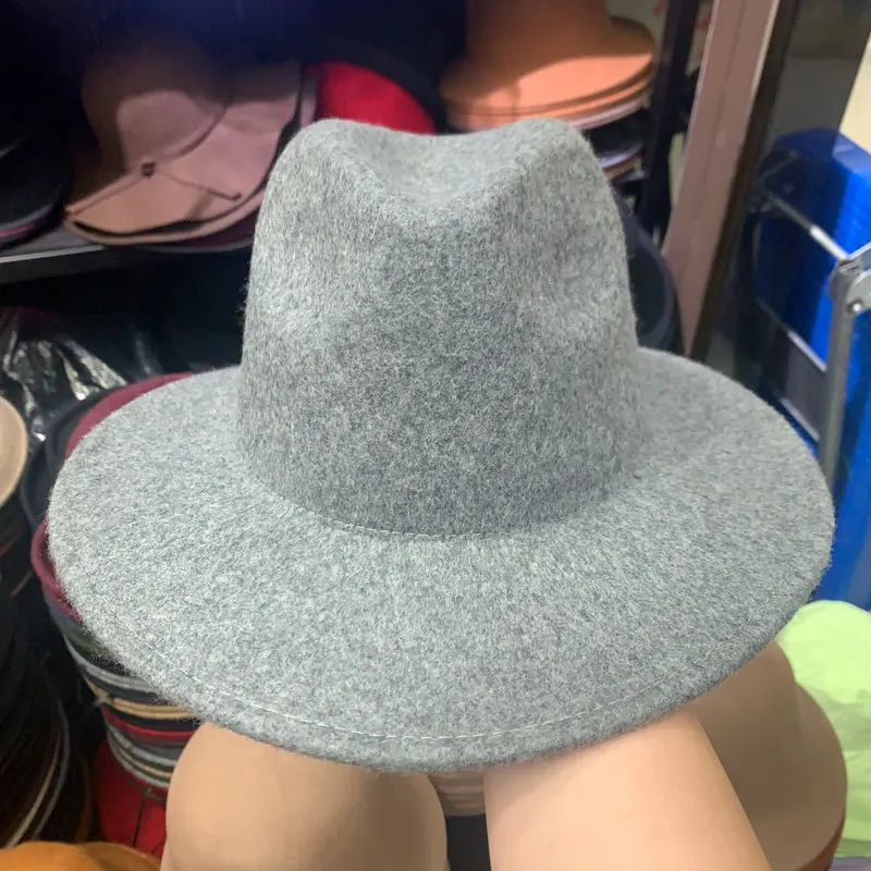 

New Fedora Hat For Women Men Wool Felt Jazz Panama Wide Brim Hat Vintage Fedora Cap Fall Winter Chapeau Femme Sombrero Mujer