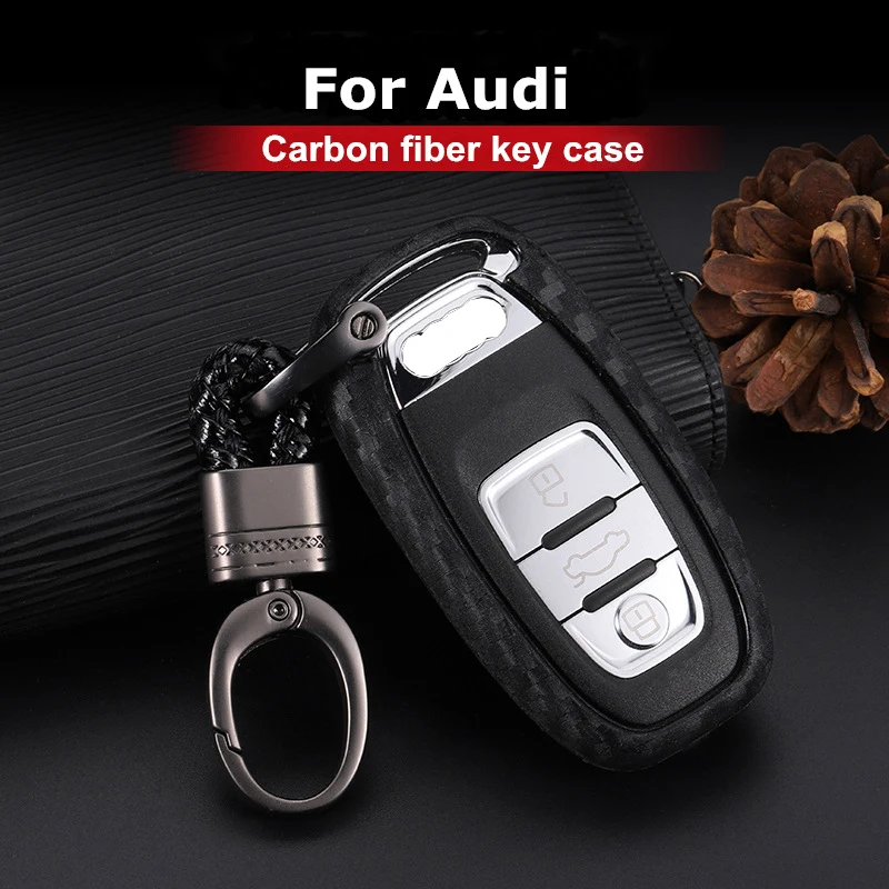 Силиконовый чехол для ключей от машины из углеродного волокна Audi A6L A4L Q5