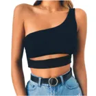 Жилет NSSD Женский, на одно плечо, без рукавов, однотонный, Повседневный, Для покупок