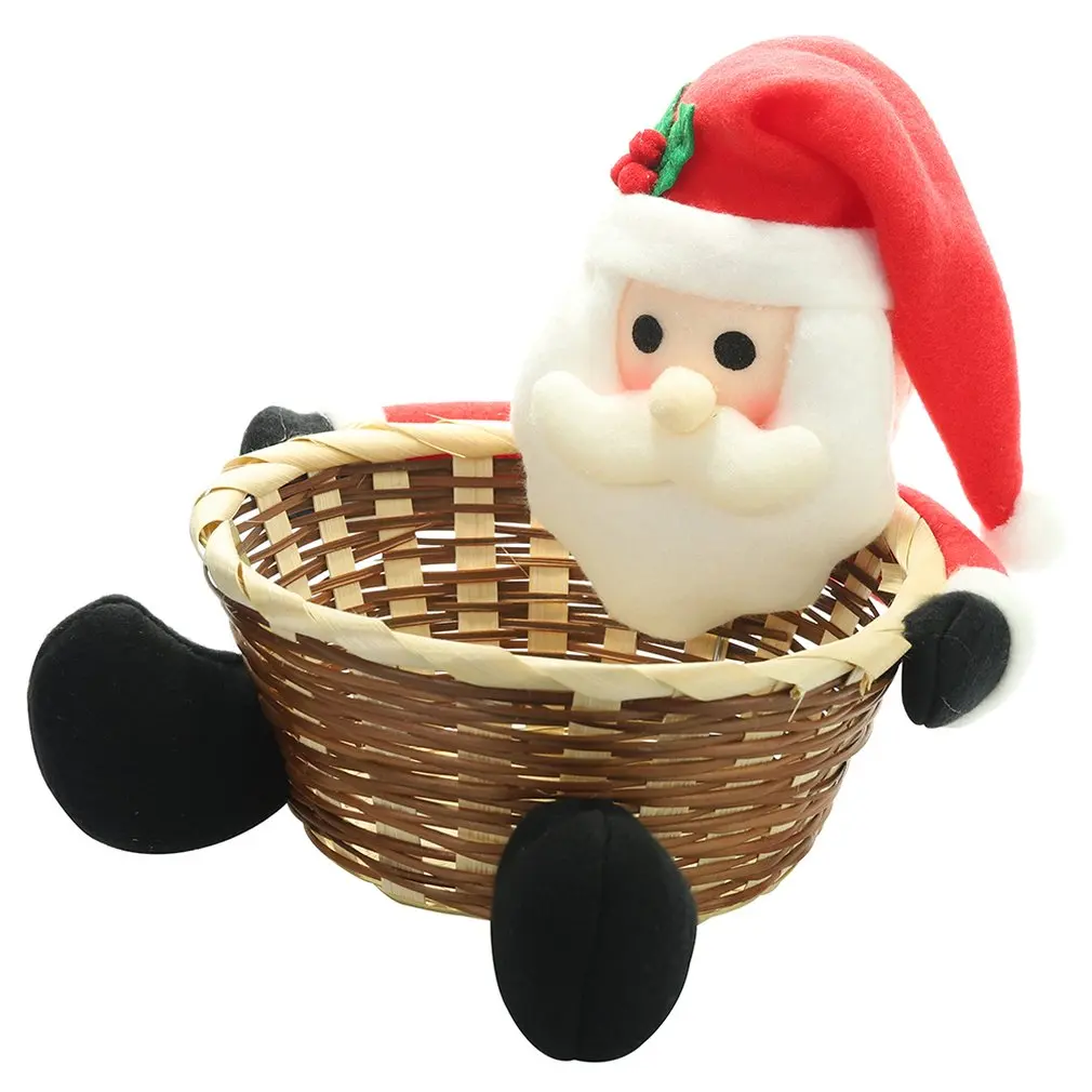 Christmas Fruit Basket Children Xmas Gift Candy Sweet Storage Box Santa ELK Holder |