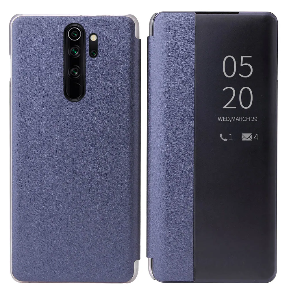 Роскошный умный кожаный чехол с боковым окошком для Xiaomi Redmi Note 8 pro откидной