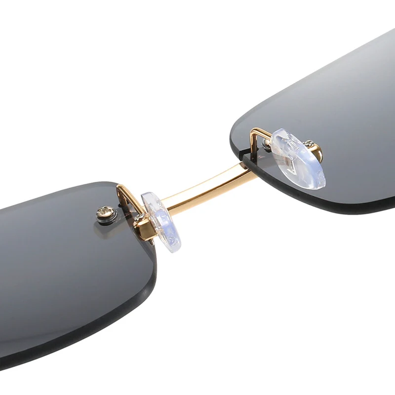 

Women Sunglasses Vintage 90s American Style Frameless Square Sun Glasses Fashion Luxury Designer Men Driving Glasses Decorative