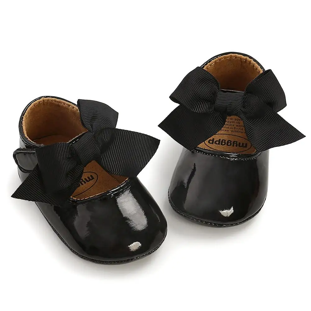 

2021 Spring Baby Shoes PU Leather Newborn Boys Girls Shoes First Walkers Princess Bowknot Baby Prewalker