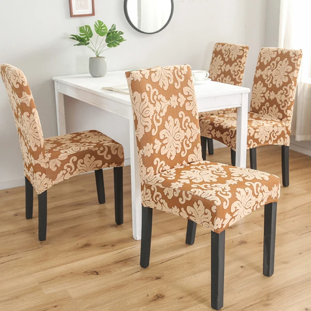 Жаккардовые чехлы на стулья роскошные из дешевой ткани универсальный размер