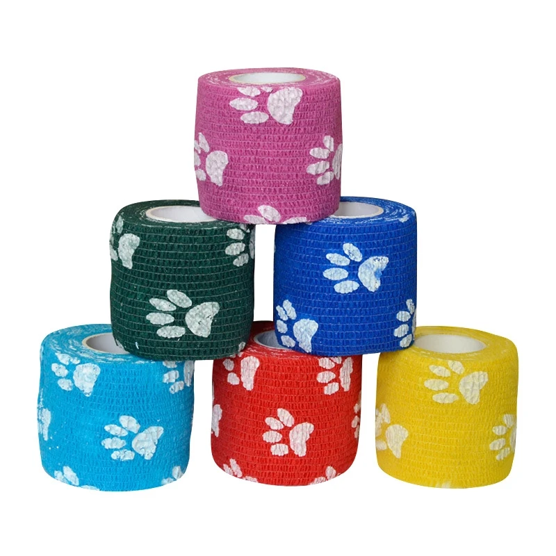 

Elastic Bandage Wrap Tape Self Adhesive Medical Elastoplast for Pet Dog Cat Horse Athletic Sport Gym Protector Knee Finger Ankle