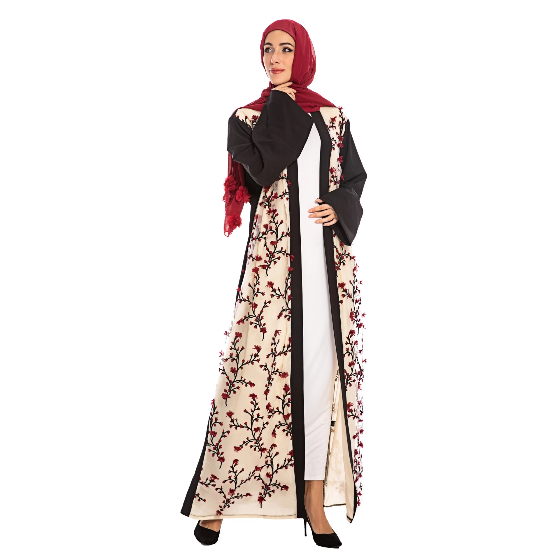 

Мусульманское платье Donsignet, мусульманская Мода Ближнего Востока, ИД дуаби, абайя, турецкий халат, Новый мусульманский кардиган «абайя», пояс...