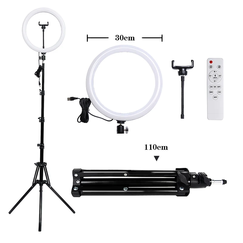 

Photographic Lighting Dimmable LED Selfie Ring Light With Tripod LED Ring Lamp With Remote Control Makeup Video Live