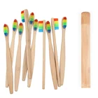 Радуга бамбук Зубная щётка Banister кисточки натуральные мягкие щетинки зубной щеткой Экологичная кисти Зубная щетка Зубная инструменты для ухода за глазами (5 шт.упак.)