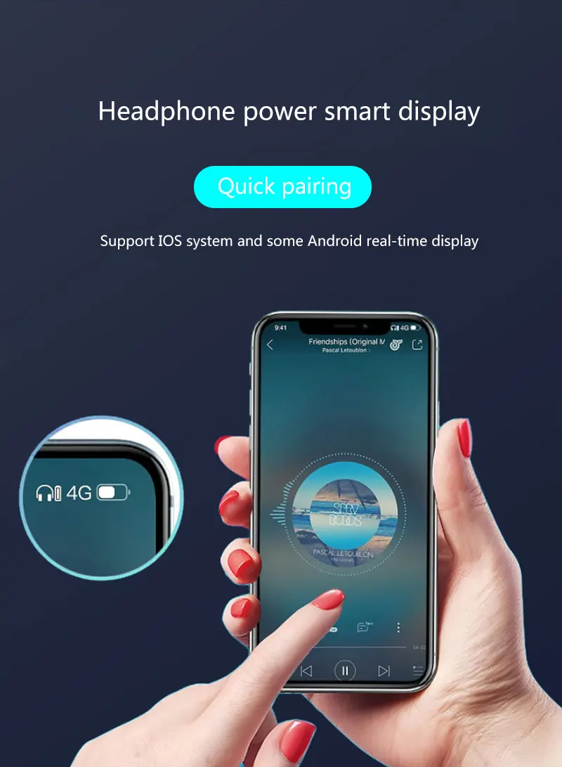 TWS беспроводные Bluetooth наушники водонепроницаемые спортивные наушники 5,0 с зарядным устройством сенсорные наушники со встроенным микрофоном