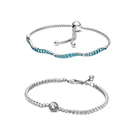 Новинка 2021, искусственный серебристый синий волнистый браслет, блестящий браслет для тенниса, подходит для вечеринки, женское ювелирное изделие, подарок