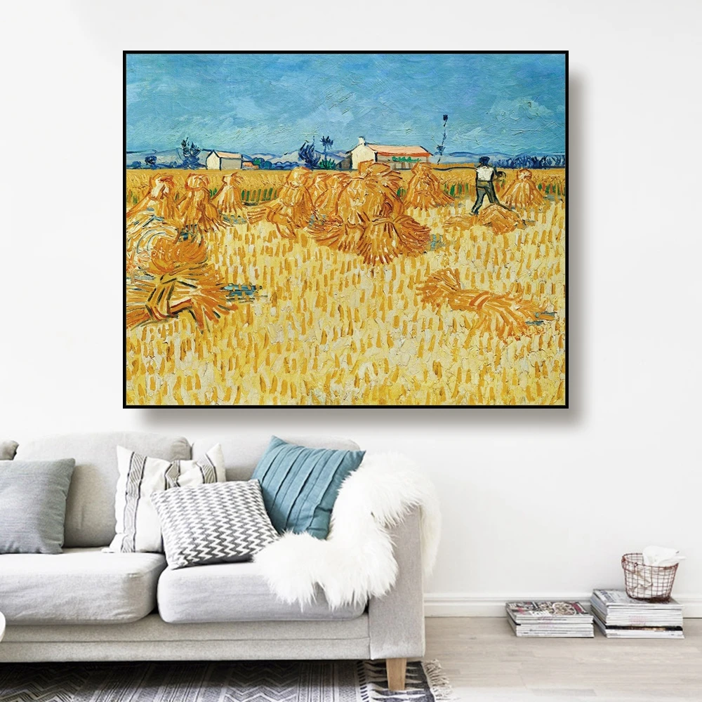 

Cassisy Canvas Painting《Harvest in Provence 》Van Gogh Art Poster Picture Wall Decor Modern Home Decoration Gift For Living room