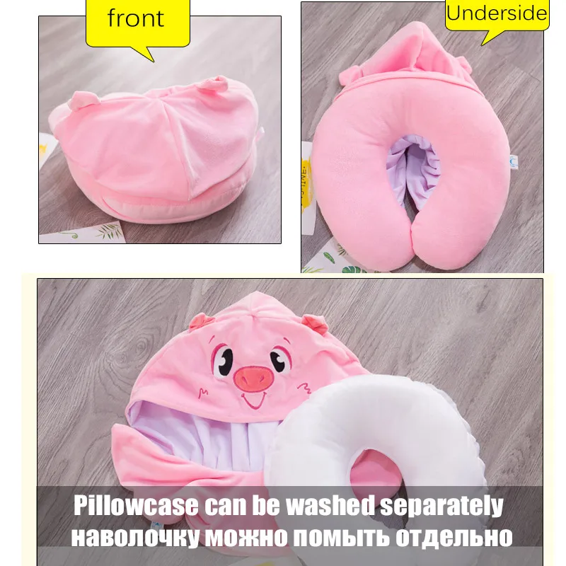 Дорожная U образная подушка для мужчин и женщин мультяшная Милая толстовка с