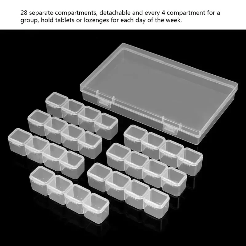 

28/56 Grids Crystal Beads Storage Box Diamond Painting Kits Nail Art Rhinestone Toole Beads Storage Box Case Organizer Holder