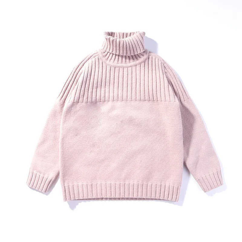 

Rlyaeiz Quality Kids Girls Knitted Sweater 2019 Autumn Winter Casual Turtleneck Pullover Knitwear Thick Warm Knitting Sweaters