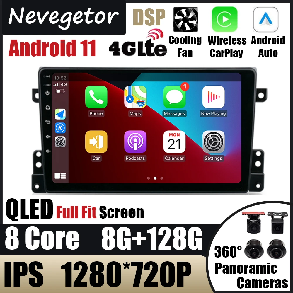 

Carplay Android 11 For Suzuki Grand Vitara 3 2005 - 2015 Car Radio Multimedia Video Player Navigation GPS No 2din 2 Din DVD