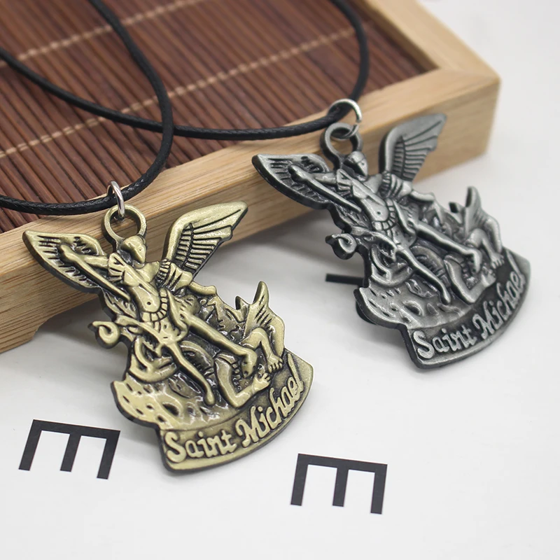 Новые Библия Ангел Saint Michael кулон St. Майкл молиться для нас Подвески и Ожерелья 3D