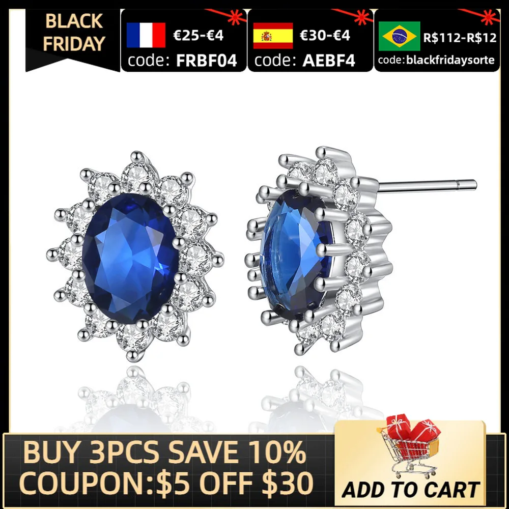 

2021 New Luxury Blue Color Sunflower 925 Sterling Silver Dubai For Women Lady Anniversary Gift Jewelry Wholesale Christmas E5519