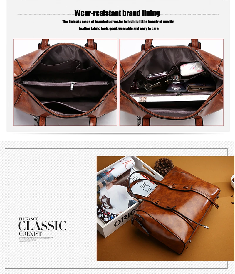 Женская сумка через плечо повседневная из искусственной кожи в стиле ретро