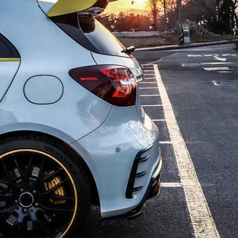Автомобильный Черный задний бампер спойлер фланцевый нож для Mercedes Benz a Class W176 A200