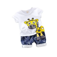 2019 summer baby boys girls short clothing sets infant toddler clothes suits giraffe t shirt shorts kids children casual suit