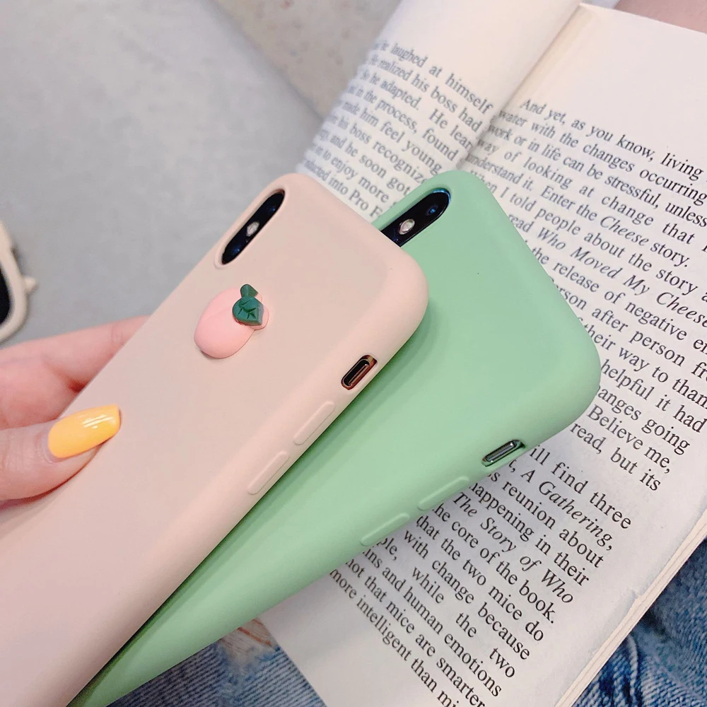 Симпатичные 3D фрукты мягкие силиконовые чехлы для телефонов iPhone 6 6s 7 8 Plus X XS Max XR