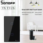 Sonoff T3US TX 123 gang 433 МГц RF пульт дистанционного управления Wi-Fi настенный сенсорный выключатель света беспроводной работает с голосовым управлением Alexa Google Home