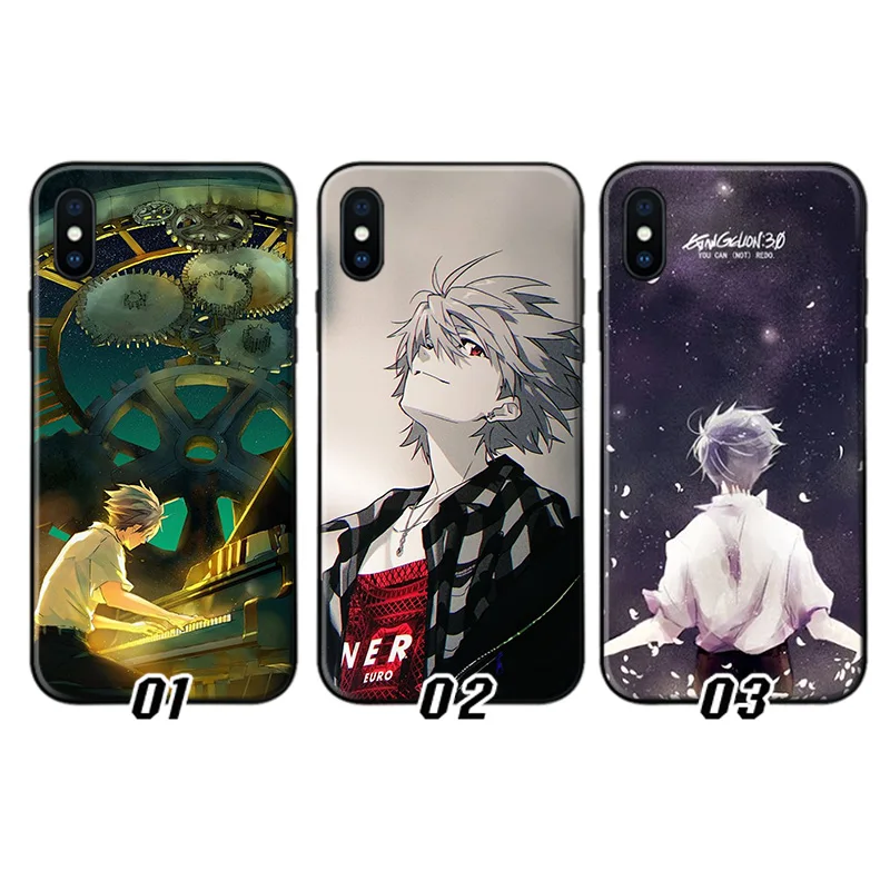 

Kaworu Nagisa Anime Phone Case For iPhone 13 Pro Max 12 Mini 11 SE 2020 6 6S 7 8 Plus XS X XR Black Luxury Soft Silicone Cover