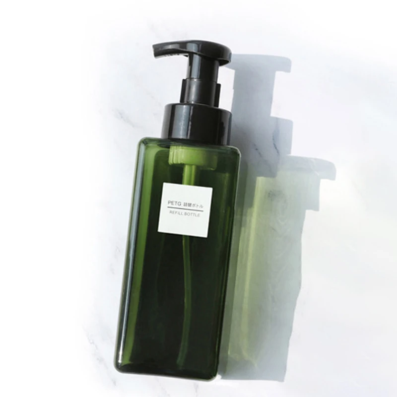 

650ml Pump Liquid Soap Dispenser Transparent Kitchen Bathroom Shower Foam Shampoo Bottle Travel Portable Lotion Bottles Green