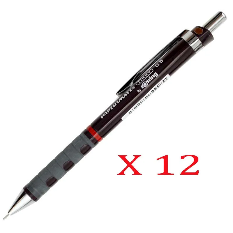 12 pcs brown pen Geman rOtring 0,5 мм TIKKY автоматические механические карандаши для заправки HB 2B школьные офисные принадлежности для художника наброски - Цвет: 12 pcs brown pen