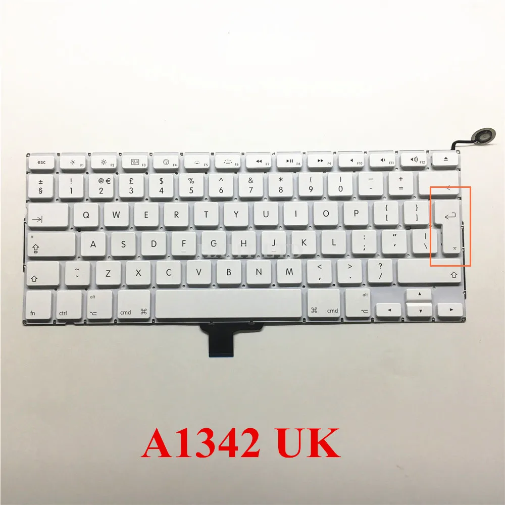 Клавиатура A1342 для MacBook белая клавиатура ноутбука 13 дюймов английская в