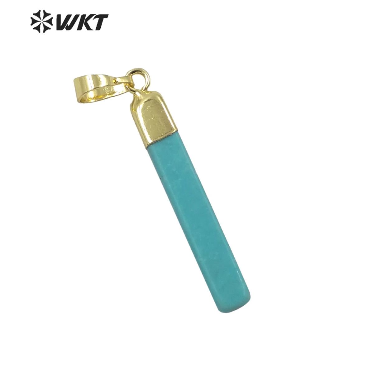 P1655 WKT Длинная крошечная палочка из натурального синего бирюзового камня женский