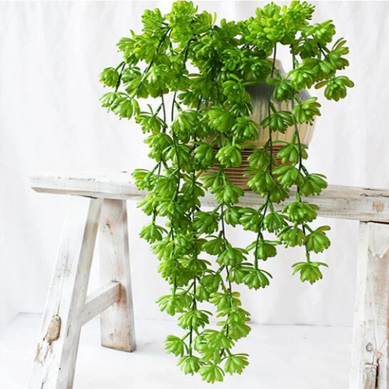 

Пластиковая подвеска на стену, цвет зеленый, вилка, цветок, искусственные растения, Декор для дома и свадьбы, 2 шт., 80 см