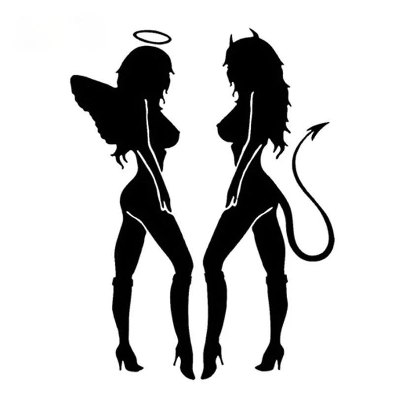 

11x14CM ANGEL DEVIL Sexy Girl fun Personality Car Sticker Decal Car Styling