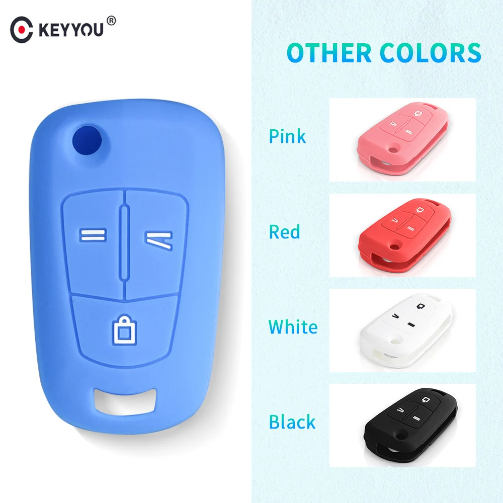 

KEYYOU 30pcs Flip Silicone Key Cover Fob Case For Vauxhall Opel Vectra Corsa Astra Signum Folding 3 Buttons Remote Car Key Shell