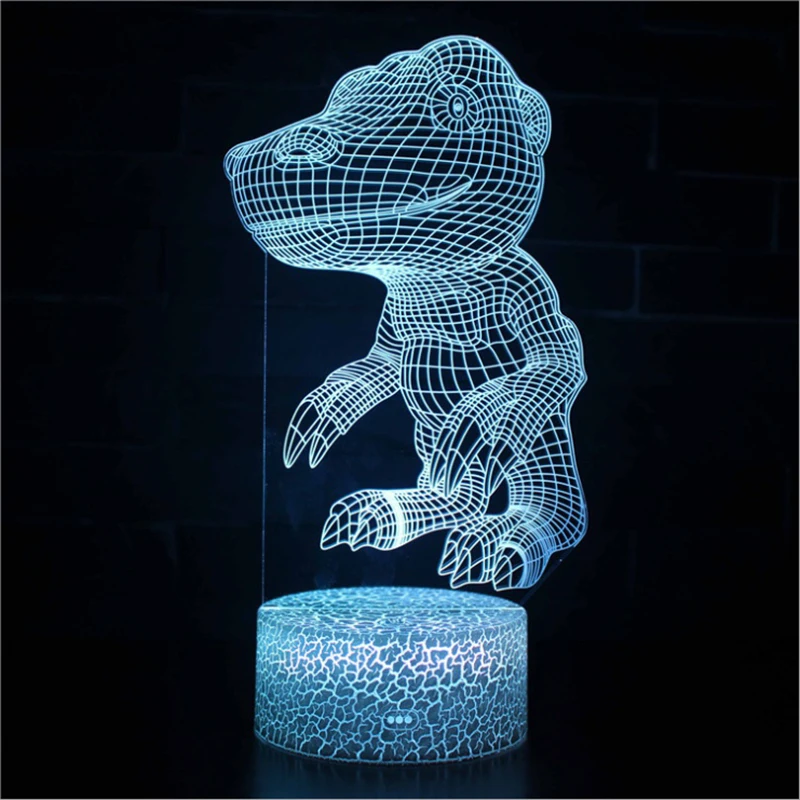 Мотив динозавра mark 3D лампа игра светодиодный ночник 7 цветов Изменение