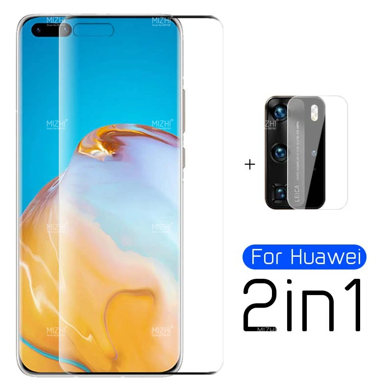 Защитное стекло 2 в 1 для huawei p40 pro lite Защитная пленка экрана камеры huwei p 40 plus light 40pro +